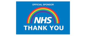 NHS thank you icon with rainbow.